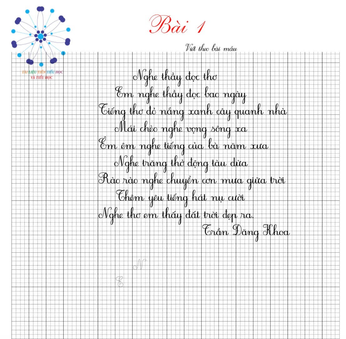 Vở tập viết lớp 1 tập 1 PDF