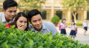 Cha mẹ Việt Nam lén nhìn con vui chơi ngày đầu vào lớp 1