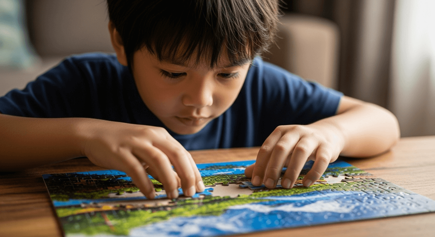 Toán Tách Gộp Lớp 1: Bí Quyết Dạy Con Nắm Vững Phép Cộng Trừ Trẻ thực hành toán tách gộp với các khối màu