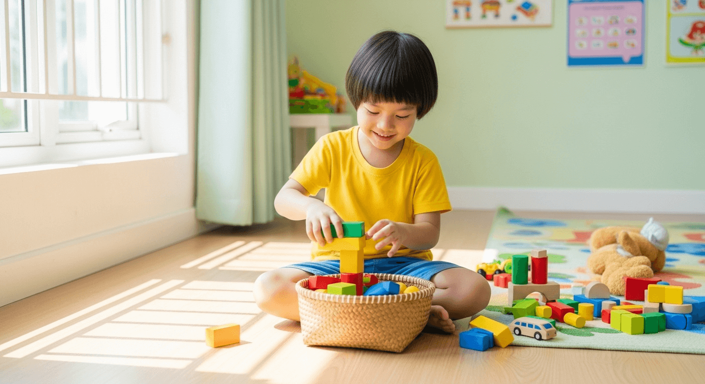 Bé gái đang tự lập kế hoạch học tập để rèn luyện kỹ năng tổ chức và sắp xếp