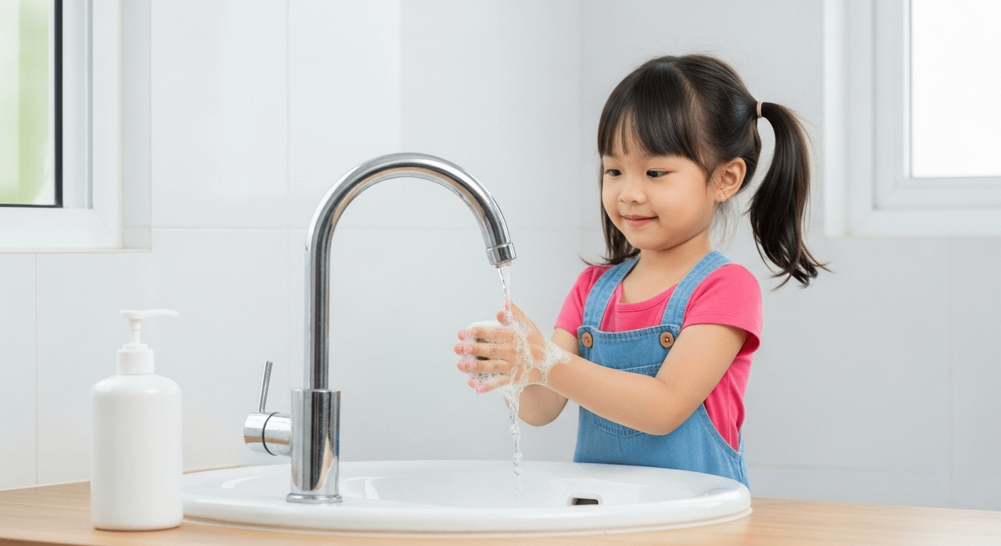 Kỹ Năng Vệ Sinh Cá Nhân: Hướng Dẫn Chi Tiết Cho Trẻ Mầm Non & Tiểu Học Trẻ thực hành kỹ năng vệ sinh cá nhân tại trường mầm non.