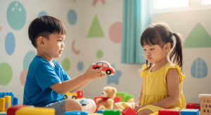 Hai be Viet Nam choi dua va chia se voi nhau