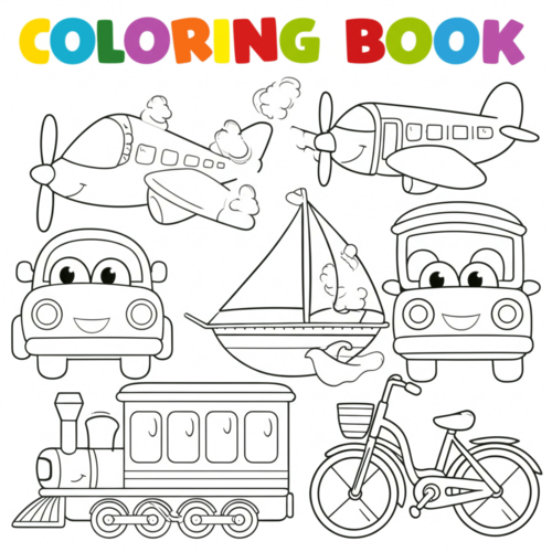 Bộ tranh tô màu phương tiện giao thông cho bé chuẩn bị vào lớp 1