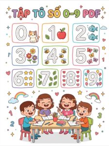 Tập tô số từ 0–9 PDF