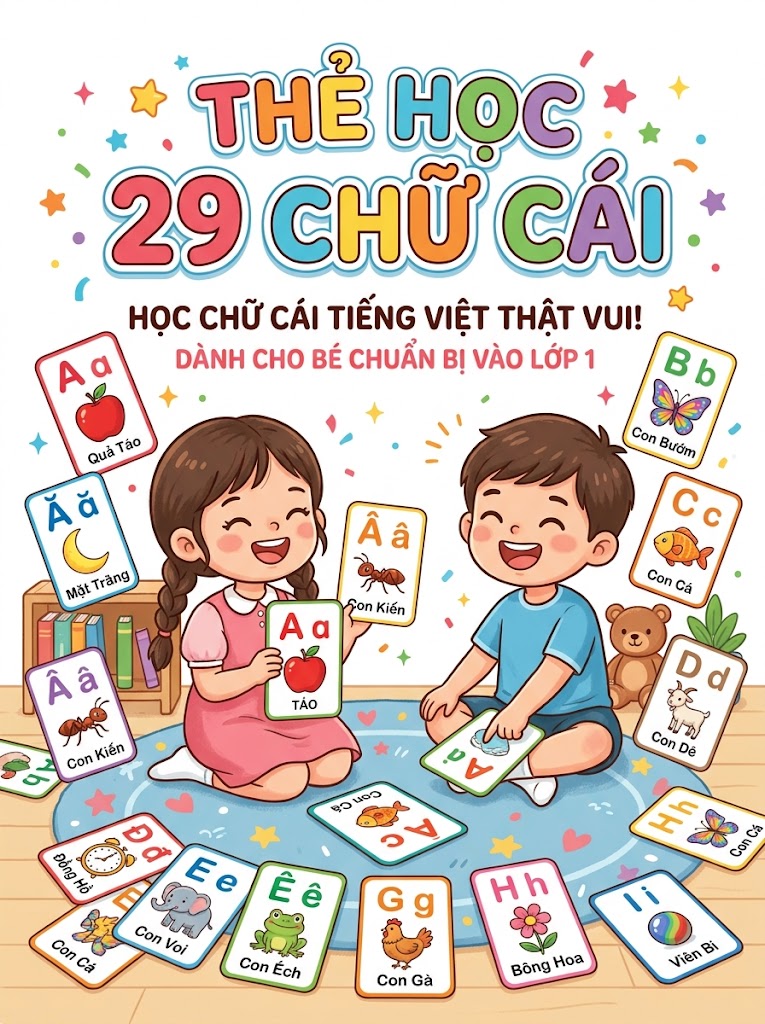 Thẻ học 29 chữ cái