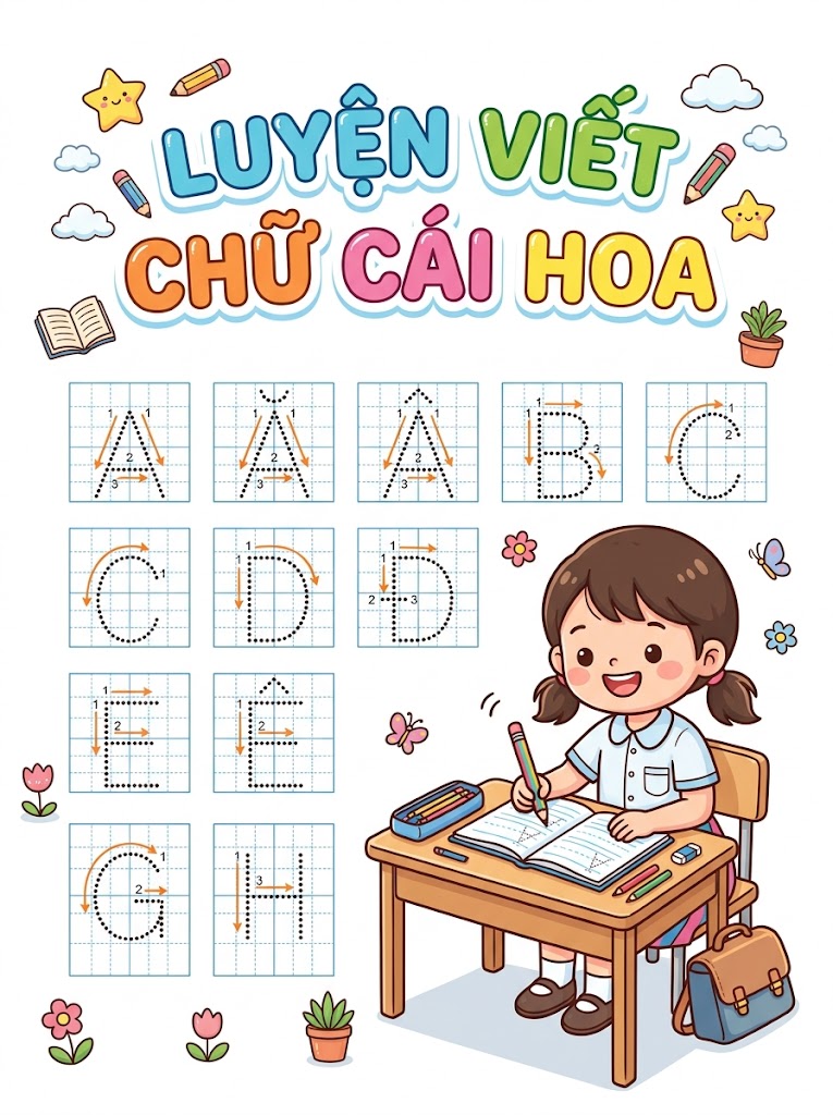 Luyện viết chữ cái hoa