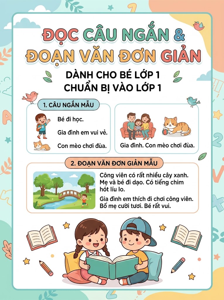Đọc câu ngắn & đoạn văn đơn giản