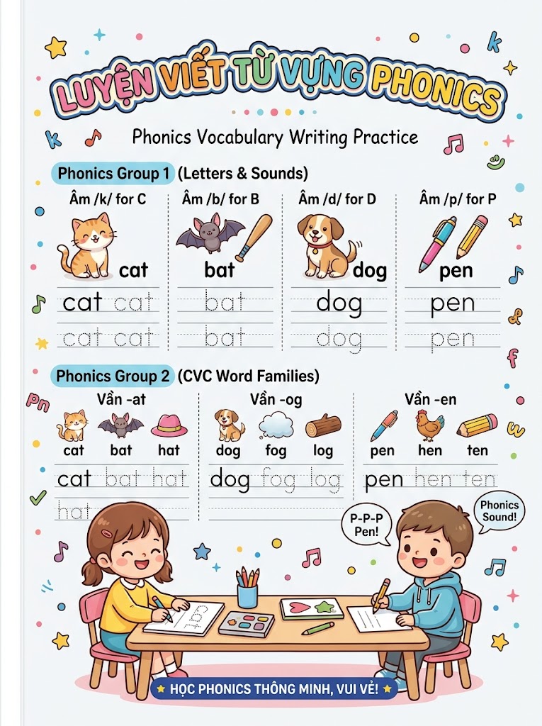 Luyện viết từ vựng Phonics Smart