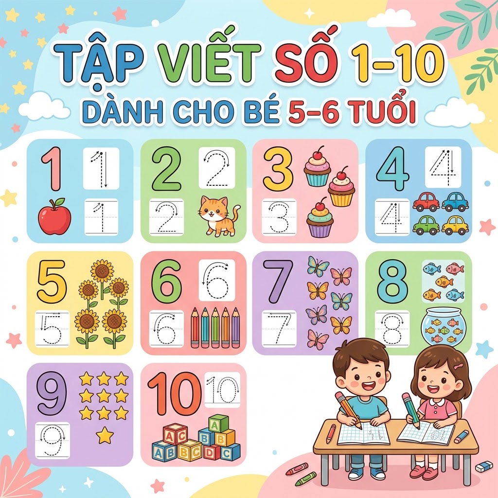 Tập viết số từ 1 đến 10