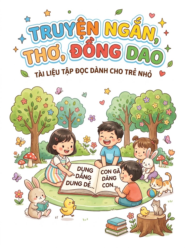 Truyện ngắn, thơ, đồng dao cho bé tập đọc