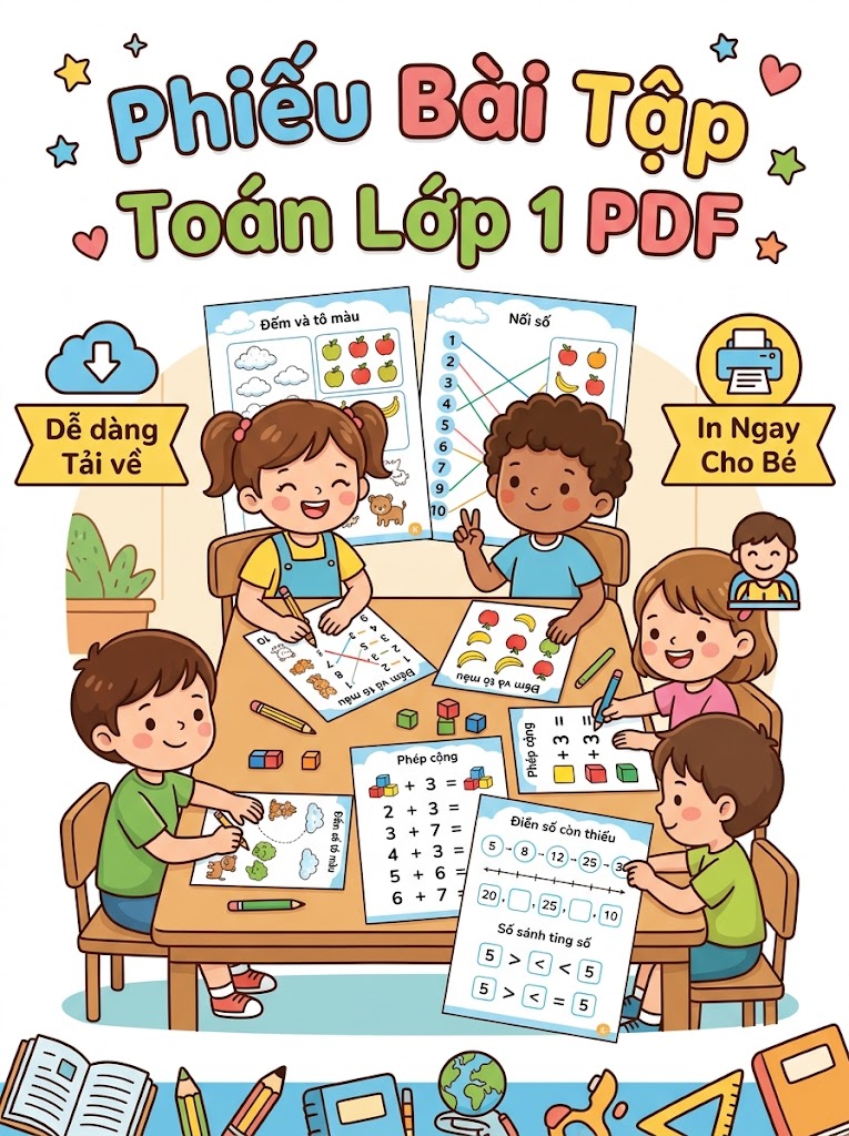 Phiếu Bài Tập Toán Lớp 1 PDF