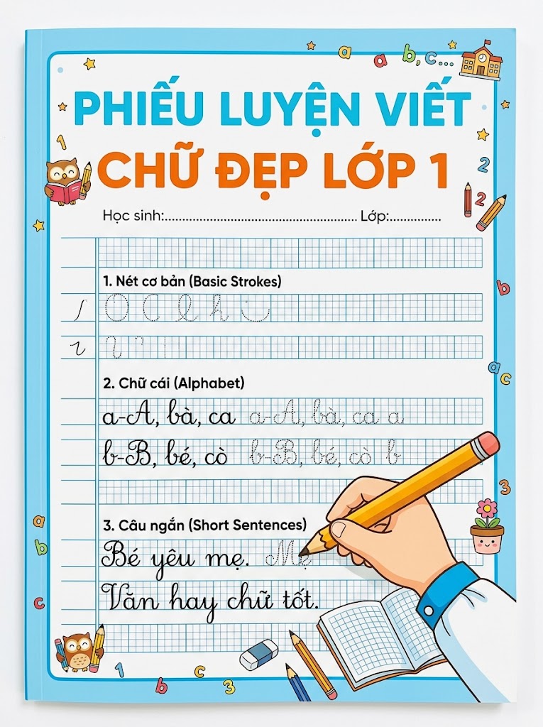 Phiếu Luyện Viết Chữ Đẹp Lớp 1
