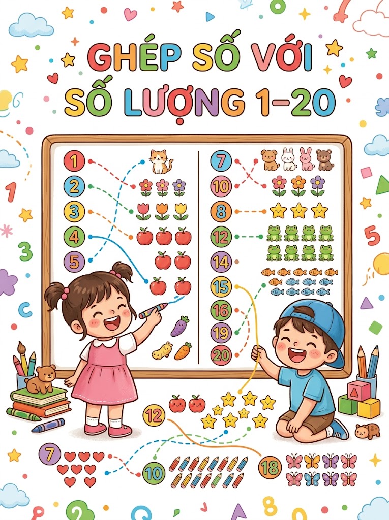 Ghép số với số lượng (1–20)