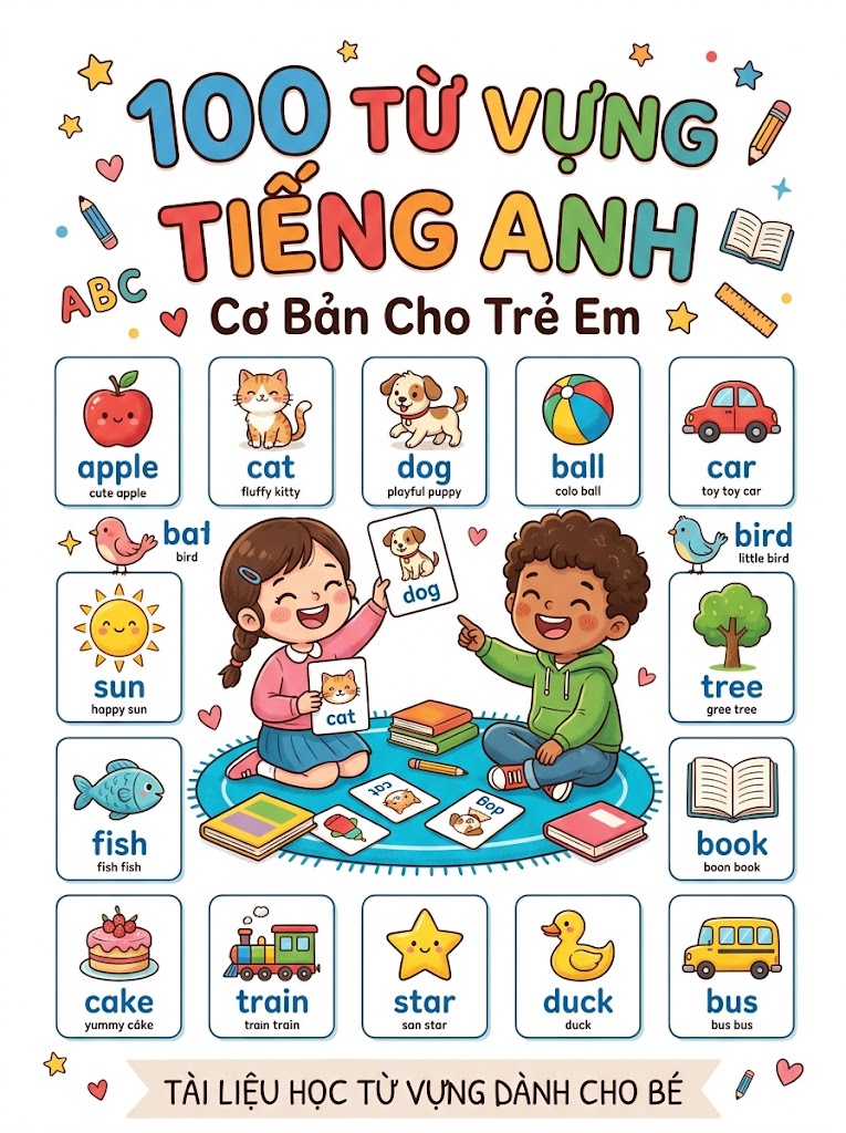 100 từ vựng tiếng Anh cơ bản