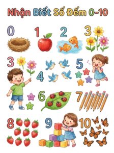 Nhận biết số đếm 0–10 cho bé 4–5 tuổi